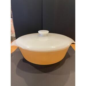 Fire King covered vegetable dish